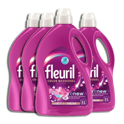 Fleuril Renew Bloesem Vloeibaar Wasmiddel (51 Wasbeurten) 4 Stuks - van Fleuril - Nu verkrijgbaar bij Mijn Voordeelshop!