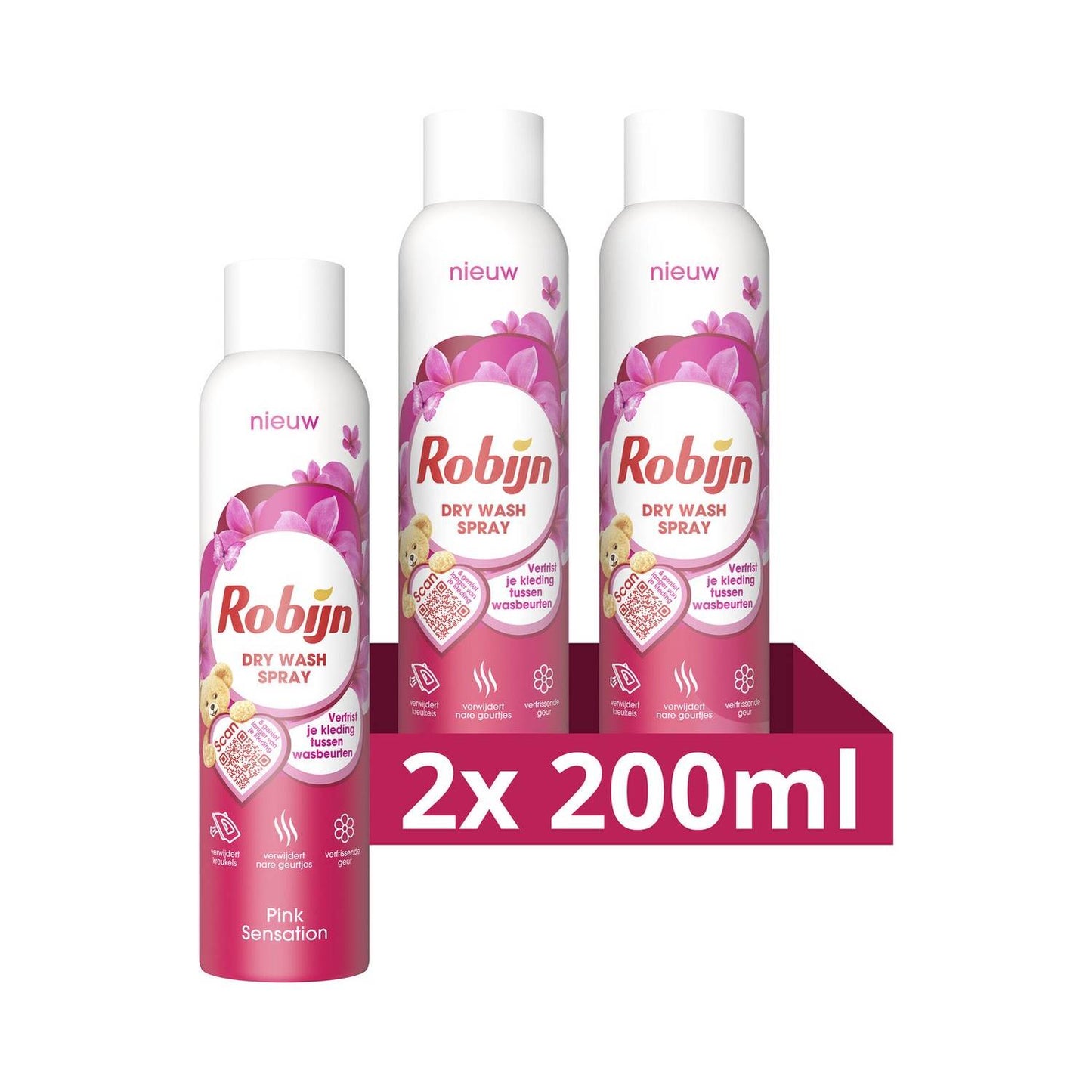 Robijn Dry Wash Pink Sensation (200 ml) 2 Stuks - van Robijn - Nu verkrijgbaar bij Mijn Voordeelshop!