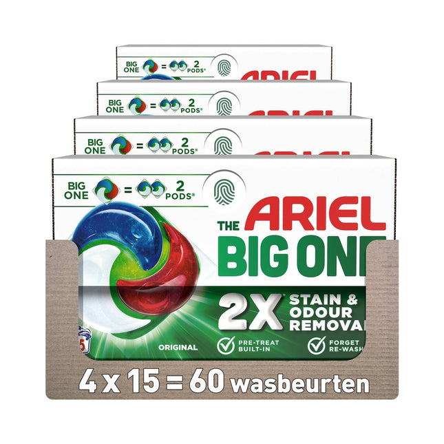 Ariel The Big One Original Wasmiddelcapsules (15 Stuks) 4 Doosjes - van Ariel - Nu verkrijgbaar bij Mijn Voordeelshop!