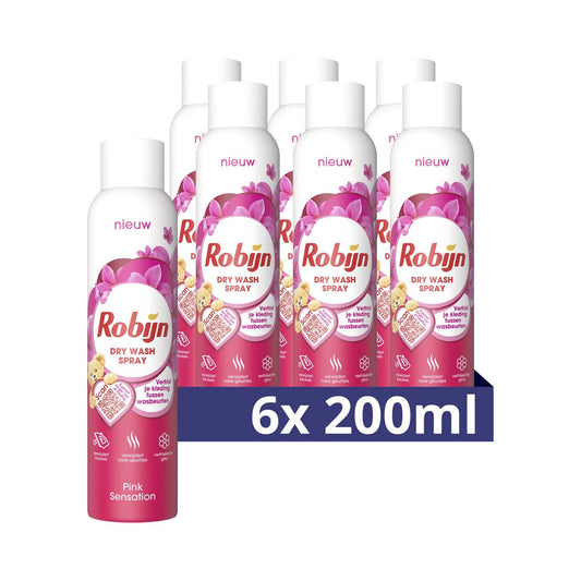 Robijn Dry Wash Pink Sensation (200 ml) 6 Stuks - van Robijn - Nu verkrijgbaar bij Mijn Voordeelshop!