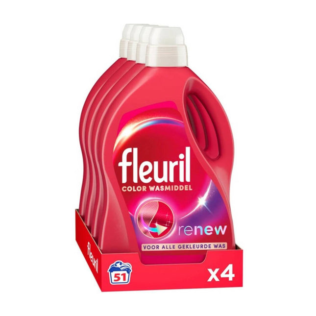 Fleuril Renew Kleur Vloeibare Wasmiddel (51 Wasbeurten) 4 Stuks - van Fleuril - Nu verkrijgbaar bij Mijn Voordeelshop!