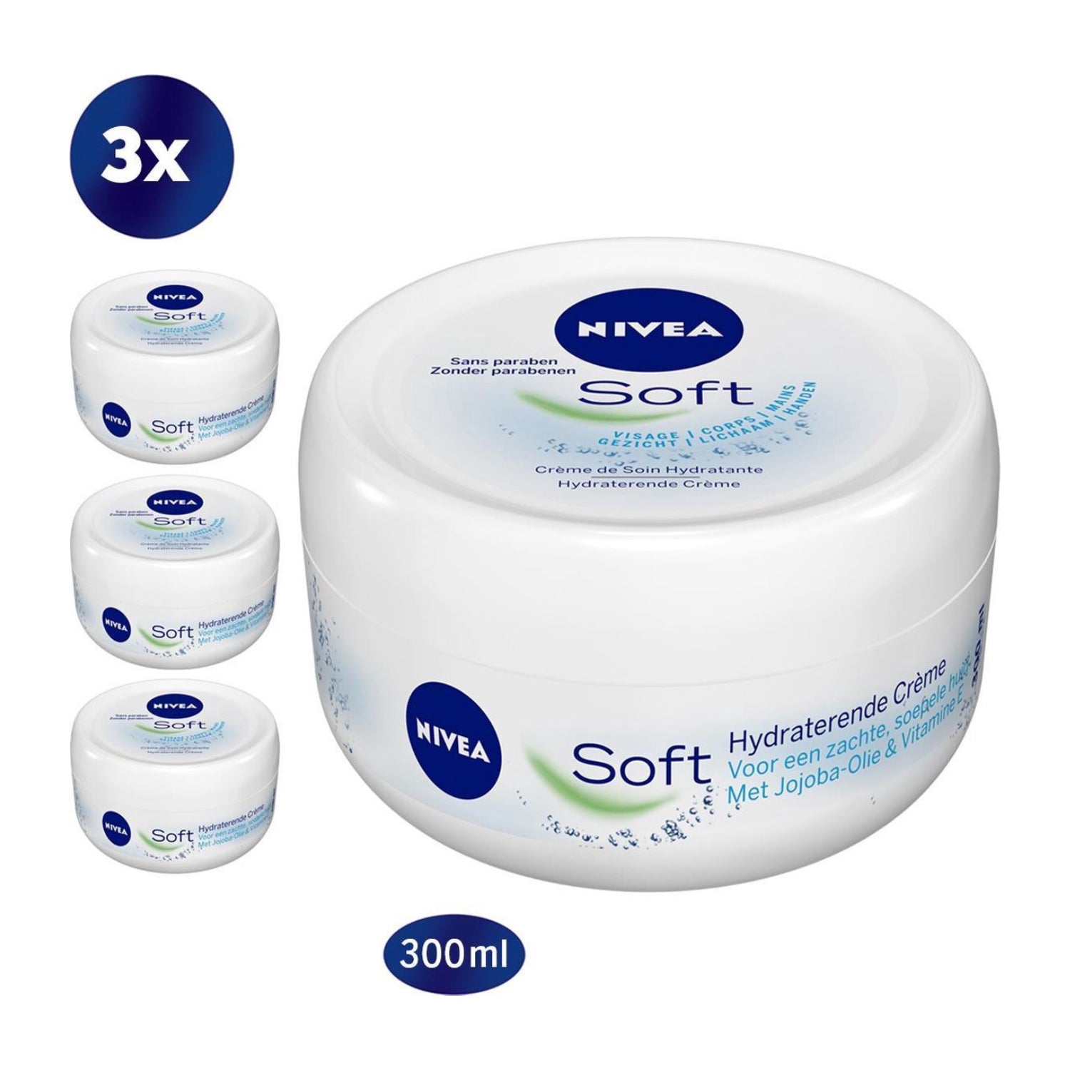 Nivea Soft Hydraterende Crème (300 ml) 3 Stuks - van Nivea - Nu verkrijgbaar bij Mijn Voordeelshop!