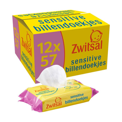 Zwitsal Sensitive Billendoekjes (12x57 Doekjes) 1 Stuk - van Zwitsal - Nu verkrijgbaar bij Mijn Voordeelshop!