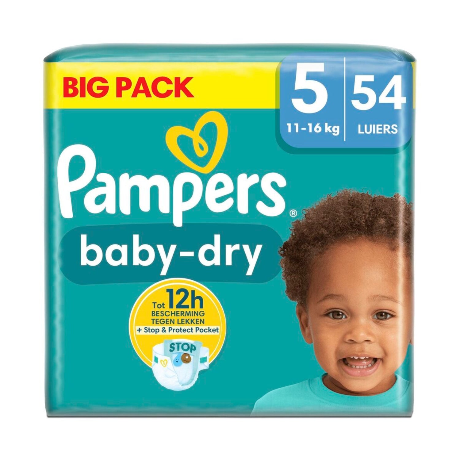 Pampers Baby-Dry Maat 5 Luiers (54 Stuks) 1 Stuk - van Pampers - Nu verkrijgbaar bij Mijn Voordeelshop!