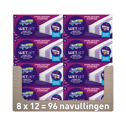 Swiffer Wetjet Absorberende Doekjes Navullingen (12 Stuks) 8 Doosjes - van Swiffer - Nu verkrijgbaar bij Mijn Voordeelshop!