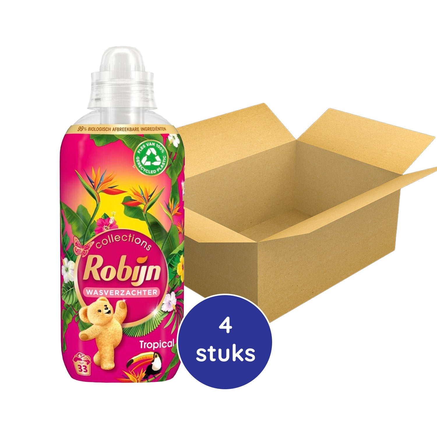 Robijn Collections Tropical Wasverzachter (33 Wasbeurten) 4 Stuks - van Robijn - Nu verkrijgbaar bij Mijn Voordeelshop!