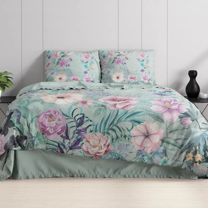 Dreamhouse Nature Flore Blauw Dekbedovertrek - van Dreamhouse - Nu verkrijgbaar bij Mijn Voordeelshop!
