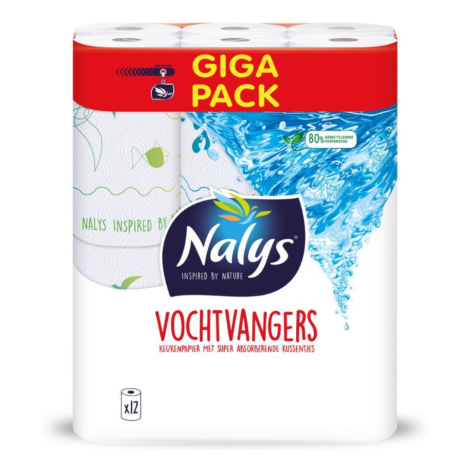 Nalys Vochtvangers Pak (12 Rollen) 1 Pak - van Nalys - Nu verkrijgbaar bij Mijn Voordeelshop!