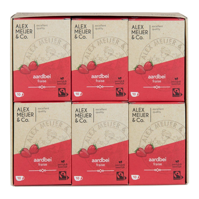 Alex Meijer Aardbeien Thee FT (6 pakken x 10 stuks x 1,5 gram) - van Alex Meijer - Nu verkrijgbaar bij Mijn Voordeelshop!