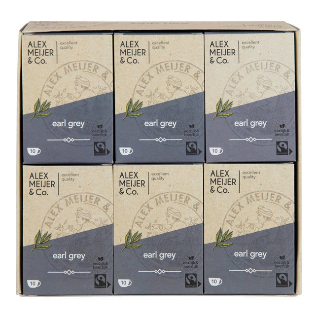 Alex Meijer Earl Grey Thee - 6 pakken x 10 stuks x 1,5 gram - van Alex Meijer - Nu verkrijgbaar bij Mijn Voordeelshop!