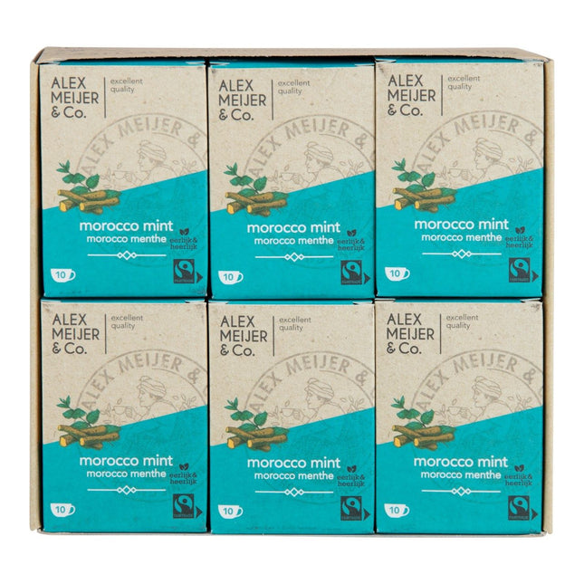 Alex Meijer Morocco Mint Thee (6 pakken x 10 zakjes x 2 gram) - van Alex Meijer - Nu verkrijgbaar bij Mijn Voordeelshop!