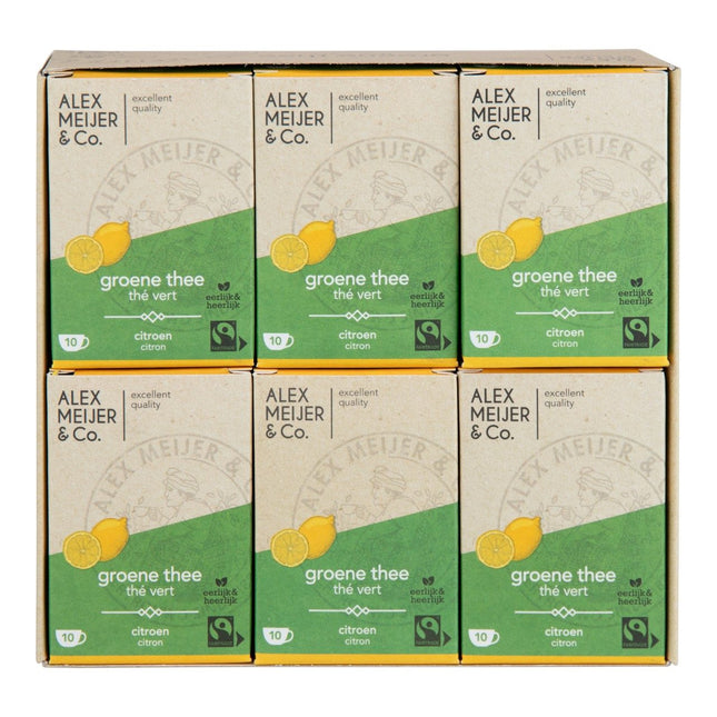 Alex Meijer Groene Thee Citroen (6 pakjes x 10 zakjes x 2 gram) - van Alex Meijer - Nu verkrijgbaar bij Mijn Voordeelshop!