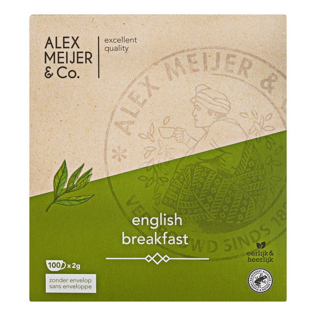 Alex Meijer English Breakfast Thee FT (Doos 100 stuks x 2 gram) - van Alex Meijer - Nu verkrijgbaar bij Mijn Voordeelshop!