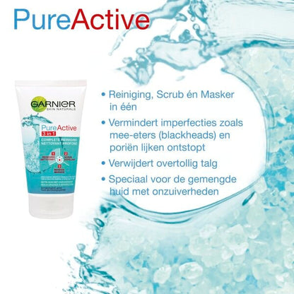 Garnier Pure Active Anti-Puistjes 3-in-1 Klei (150 ml) - van Garnier - Nu verkrijgbaar bij Mijn Voordeelshop!