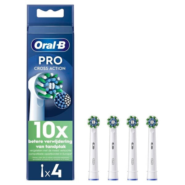 Oral-B Pro Cross Action Opzetborstels Wit (4 Stuks) - van Oral B - Nu verkrijgbaar bij Mijn Voordeelshop!