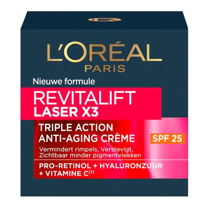 L'Oréal Paris Revitalift Laser X3 SPF25 Anti-Aging Dagcrème (50 ml) - van L'Oréal Paris - Nu verkrijgbaar bij Mijn Voordeelshop!