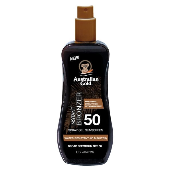 Australian Gold SPF 50 Spray Gel Zonnebrand met Bronzer (237 ml) - van Australian Gold - Nu verkrijgbaar bij Mijn Voordeelshop!
