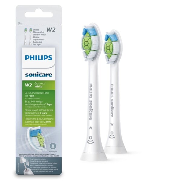 Philips Sonicare W2 Optimal White HX6062/10 Opzetborstels (wit, 2 stuks)