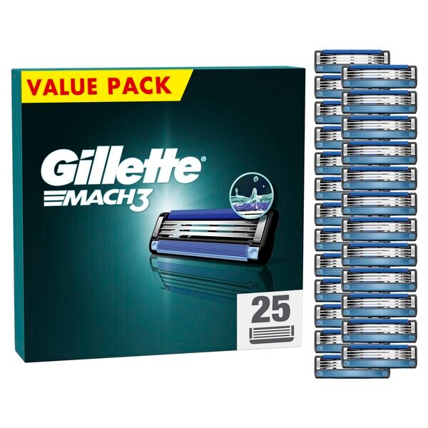Gillette Mach3 Scheermesjes (25 Stuks) - van Gillette - Nu verkrijgbaar bij Mijn Voordeelshop!