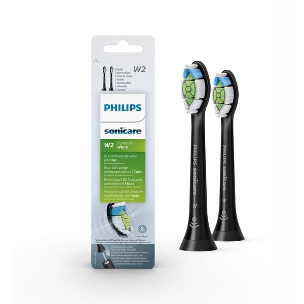 Philips Sonicare W2 Optimal White HX6062/13 Opzetborstels (zwart, 2 stuks)