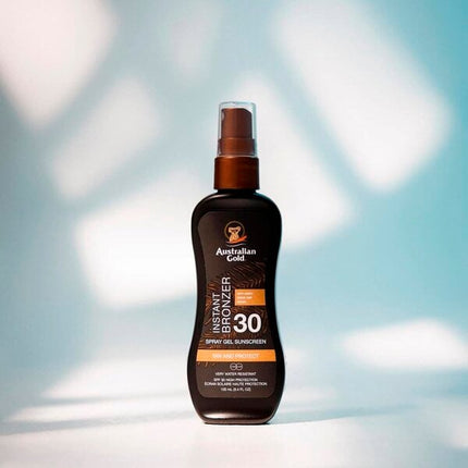 Australian Gold Bronzer SPF30 Spray Gel (100 ml) - van Australian Gold - Nu verkrijgbaar bij Mijn Voordeelshop!