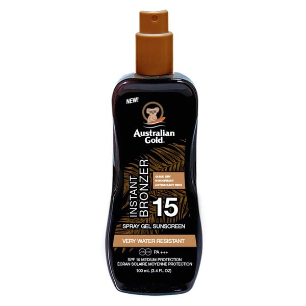 Australian Gold Bronzer SPF15 Spray Gel (100 ml) - van Australian Gold - Nu verkrijgbaar bij Mijn Voordeelshop!