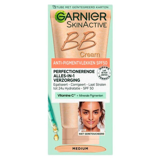 Garnier SkinActive Anti-Pigmentvlekken SPF50 Medium BB Cream (50 ml) - van Garnier - Nu verkrijgbaar bij Mijn Voordeelshop!