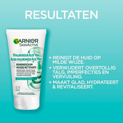 Garnier SkinActive Hyaluronzuur en Aloë Vera Reinigingsschuim (150 ml) - van Garnier - Nu verkrijgbaar bij Mijn Voordeelshop!