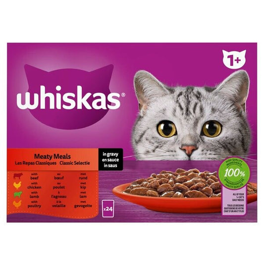 Whiskas Classic Selectie Meaty Meals Kattenvoer (24 x 85 Gram) - van Whiskas - Nu verkrijgbaar bij Mijn Voordeelshop!