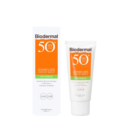 Biodermal SPF50+ Matterende Zonnefluïde Gezicht (40 ml) - van Biodermal - Nu verkrijgbaar bij Mijn Voordeelshop!