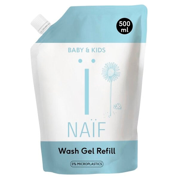 Naïf Baby & Kids Wash Gel Navulling (500 ml) - van Naif - Nu verkrijgbaar bij Mijn Voordeelshop!