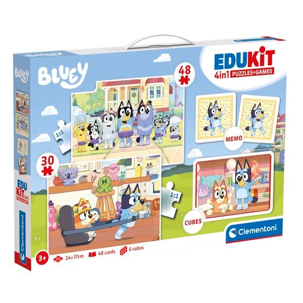 Clementoni Edukit Bluey 4-in-1 Puzzles + Games - van Clementoni - Nu verkrijgbaar bij Mijn Voordeelshop!