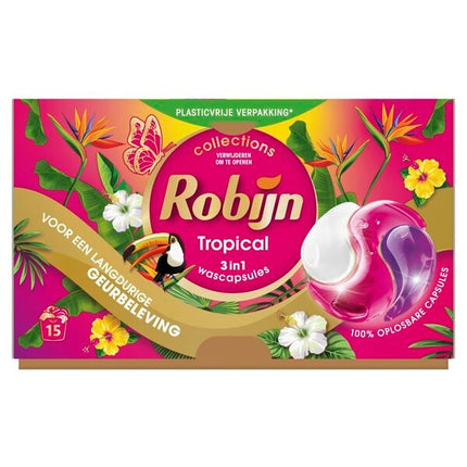 Robijn Tropical 3-in-1 Wascapsules (15 Wasbeurten) 1 Stuk - van Robijn - Nu verkrijgbaar bij Mijn Voordeelshop!