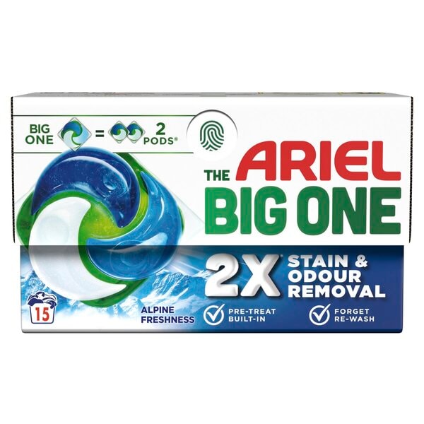Ariel The Big One Alpine Freshness Wasmiddelcapsules (15 Capsules)