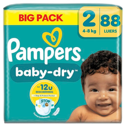 Pampers Baby-Dry Maat 2 Luiers maat 2 (4-8kg) (88 stuks)