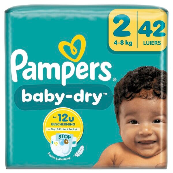 Pampers Baby-Dry Maat 2 Luiers maat 2 (4-8kg) (42 stuks)