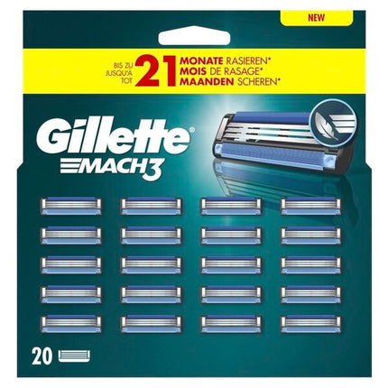 Gillette Mach3 Scheermesjes (20 Stuks) - van Gillette - Nu verkrijgbaar bij Mijn Voordeelshop!