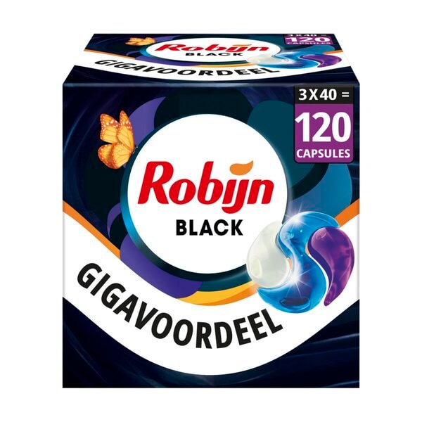 Robijn Classics Black Velvet 3-in-1 Wascapsules (3x40 Wasbeurten) (120 Pods) - van Robijn - Nu verkrijgbaar bij Mijn Voordeelshop!