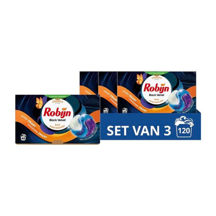 Robijn Classics Black Velvet 3-in-1 Wascapsules (3x40 Wasbeurten) (120 Pods) - van Robijn - Nu verkrijgbaar bij Mijn Voordeelshop!