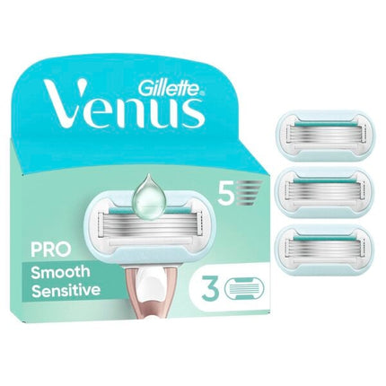 Gillette Venus Pro Smooth Sensitive Navulmesjes (3 Stuks) - van Gillette - Nu verkrijgbaar bij Mijn Voordeelshop!