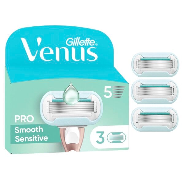 Gillette Venus Pro Smooth Sensitive Navulmesjes (3 Stuks) - van Gillette - Nu verkrijgbaar bij Mijn Voordeelshop!