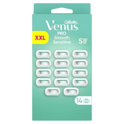 Gillette Venus Pro Smooth Sensitive Navulmesjes (14 Stuks) - van Gillette - Nu verkrijgbaar bij Mijn Voordeelshop!